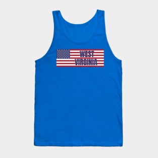 West Virginia State in American Flag Tank Top